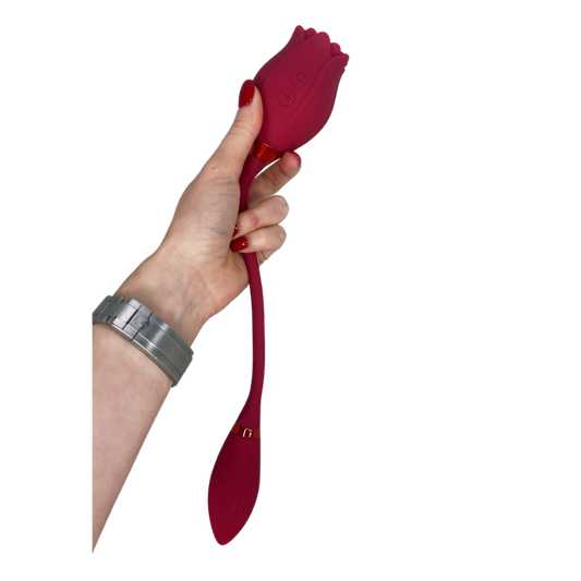 The Lust Lab: Rosé Ecstasy Duo™ – Dual Vibrator (rose + rosé wine energy)