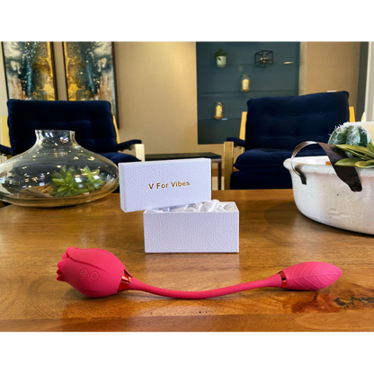 The Lust Lab: Rosé Ecstasy Duo™ – Dual Vibrator (rose + rosé wine energy)