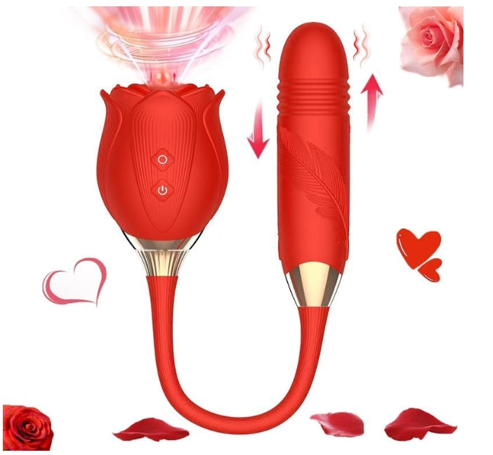 The Lust Lab: Rosé Ecstasy Duo™ – Dual Vibrator (rose + rosé wine energy)