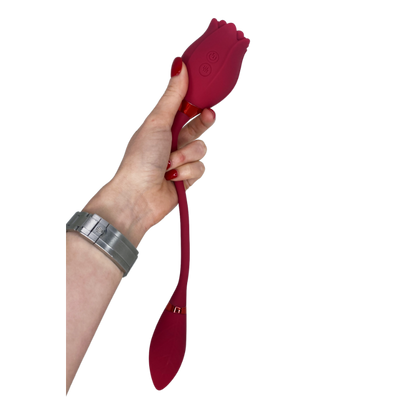 The Lust Lab: Rosé Ecstasy Duo™ – Dual Vibrator (rose + rosé wine energy)